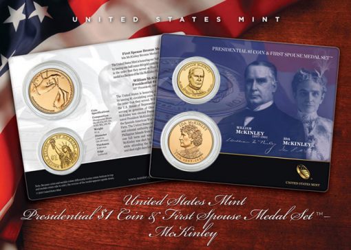 William McKinley Presidential $1 Coin & Ida McKinley Medal Set