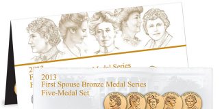 2013 Ellen Wilson First Spouse Gold Coins Released 2013 First Spouse Bronze Medal Set