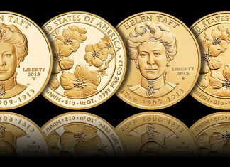 2013 Helen Taft First Spouse Gold Coins Released 2013-W $10 Helen Taft First Spouse Gold Coins