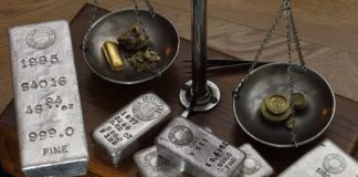 Gold, Silver Start December Lower; US Gold Bullion Coins Surge Silver bullion bars, gold bullion bars, scales