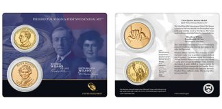 Woodrow Wilson Presidential $1 Coin & Edith Wilson Medal Set Woodrow Wilson Presidential $1 Coin and Edith Wilson Medal Set (Front and Back)