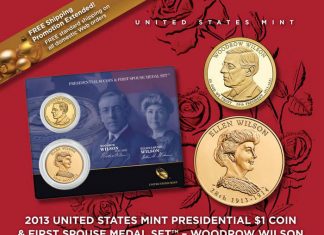 Woodrow Wilson Presidential $1 Coin & Ellen Wilson Medal Set Woodrow Wilson Presidential $1 Coin and Ellen Wilson Medal Set