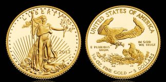2013-W $5 Proof American Gold Eagle Sells Out 2013-W $5 Proof American Gold Eagle
