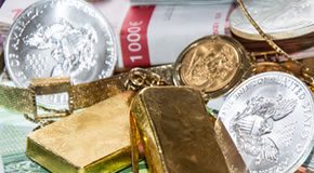 Gold Up for 4th Week; 2013 vs. 2014 US Mint Bullion Sales Starts American Eagle silver coins, bullion gold bars, money