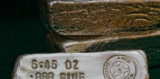 Gold Notches 5th Weekly Gain, US Mint Bullion Coins Slower Silver bullion, three 999 fine bars