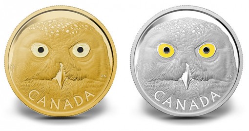 2014 Canadian Snowy Owl Gold and Silver Coins
