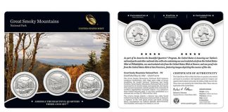 2014 Great Smoky Mountains Quarters Three-Coin Set 2014 Great Smoky Mountains Quarters Three-Coin Set