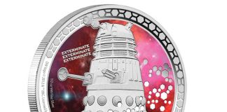 2014 Doctor Who Monsters Coin Depicts Dalek Doctor Who Monsters - Daleks 2014 One-Half Ounce Silver Proof Coin