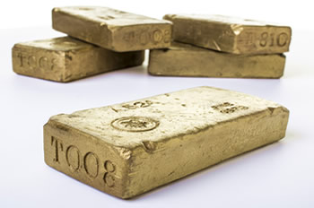 Five gold bullion bars