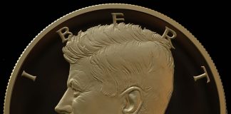 US Mint Mockup Images of 2014 Gold Kennedy Half Dollars Mockup Image of 2014 24K Gold Kennedy Half Dollar with date of 1964