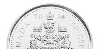 2014 50c Canadian Circulation Rolls in Special Wrap 2014 50c Canadian Special Wrap Circulation Roll