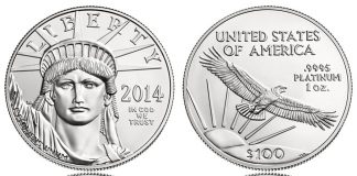 2014 American Platinum Eagle Sales Solid in Start, Gold Rises 2014 American Platinum Eagle Bullion Coin