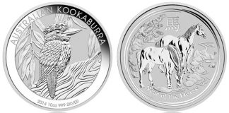 Perth Mint Gold and Silver Bullion Sales Mixed in February Australian Kookaburra and Year of the Horse 10 oz Silver Bullion Coins