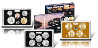 2014 Silver Proof Set from US Mint at San Francisco 2014 Silver Proof Set - Lenses with Coins and Packaging