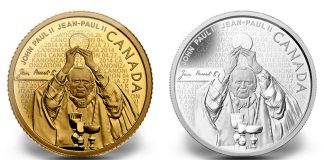 2014 Canadian Coins Commemorate Pope John Paul II John Paul II Commemorative Coins in Gold and Silver
