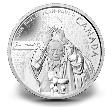 Pope John Paul II 2014 Canadian $10 Silver Coin