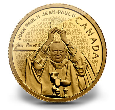 Pope John Paul II 2014 Canadian $25 Gold Coin