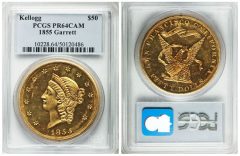 1855 $50 Kellogg & Co. Fifty Dollar PR64 Cameo PCGS