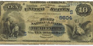 1882 $10 Date Back; Lyons-Treat Signatures Mark New Banknote Variety 1882 $10 Date Back with Lyons-Treat Signature - Obverse