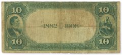 1882 $10 Date Back with Lyons-Treat Signature - Reverse
