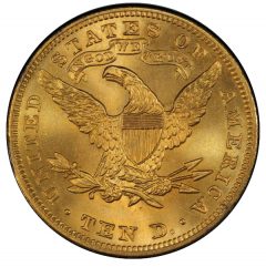 1905 $10 PCGS MS67 CAC Ex Simpson - Hall - Reverse