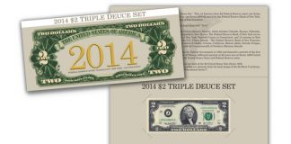 2014 $2 Triple Deuce Sets Feature Matching Serial Numbers 2014 $2 Triple Deuce Set
