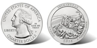 2014 Shenandoah 5 Oz Silver Uncirculated Coin Released 2014-P Shenandoah National Park Silver Uncirculated Coin