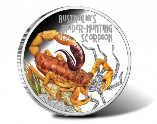 2014 Spider-Hunting Scorpion Silver Proof Coin