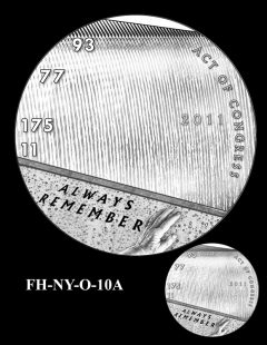 Fallen Heroes National September 11 Memorial and Museum Medal Design Candidate FH-NY-O-10A