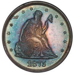 Lot 151 - 20C 1875 PCGS PR66 CAM EX COL GREEN-NEWMAN