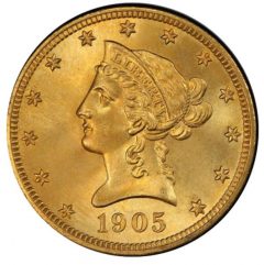 Lot 435 - $10 1905 PCGS MS67 CAC EX SIMPSON-HALL