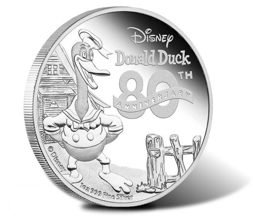 2014 80th Anniversary of Donald Duck Silver Coin