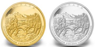 Battle of Lundy’s Lane Depicted on Kilo Gold and Silver Coins 2014 Battle of Lundy's Lane Gold and Silver Coins