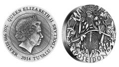 2014 Poseidon High Relief 2 Oz Silver Coin