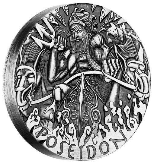 2014 Poseidon High Relief 2 Oz Silver Coin Reverse