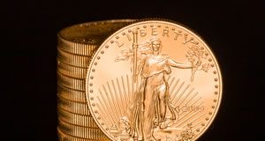 US Mint 2014 American Eagle Bullion Coins Split in May Sales American Eagle gold bullion coins stacked