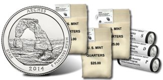 2014 Arches National Park Quarters on Sale Arches National Park Quarter - Bag and Roll Products