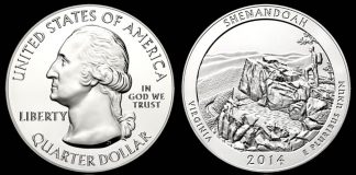 Gold Inches Up, US Mint Shenandoah Bullion Coins Temporarily Sold Out Shenandoah National Park Five Ounce Silver Bullion Coin