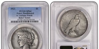 Rare Peace Dollars from 1921 and 1922 Certified by PCGS 1921 Peace Dollar PCGS SP64