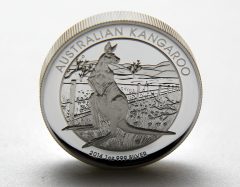 2014 Australian Kangaroo High Relief Silver Coin Standing on Edge