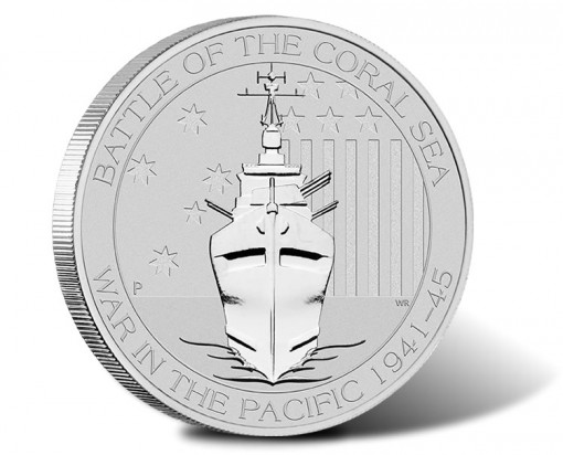 2014 Battle of the Coral Sea Silver Bullion Coin - Reverse