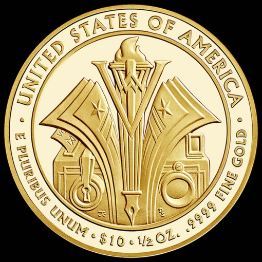 2014-W $10 Proof Florence Harding First Spouse Gold Coin - Reverse