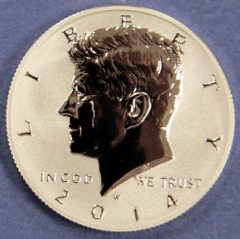 2014-W Reverse Proof 50th Anniversary Kennedy Half-Dollar Silver Coin - Obverse