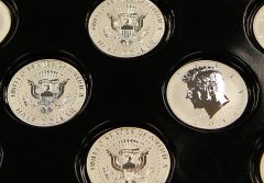 2014-W Reverse Proof 50th Anniversary Kennedy Half-Dollar Silver Coins - Tray, Photo 7