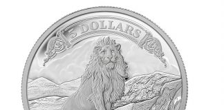 2014 $5 Lion on the Mountain Silver Coin Third in Banknote Series Canadian 2014 $5 Lion on the Mountain Silver Coin