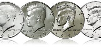 1964 Kennedy Portrait Restored for 2014 50th Anniversary Coins Changes in Design of Kennedy Half-Dollars