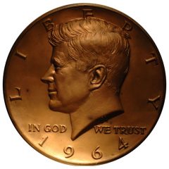 Galvano Bronze of Gilroy Robert's Kennedy Half Dollar Sculpt
