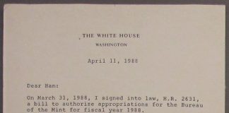 Billions in Gold, Treasures of History at West Point Mint President Reagan Letter, West Point Designated as U.S. Mint