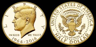 2014 Kennedy Gold Coin Sales at 62,341; Price Increase Likely 1964-2014 Proof 50th Anniversary Kennedy Half-Dollar Gold Coin