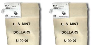 FDR Presidential $1 Coins in Rolls, Bags and Boxes 2014 P&D Roosevelt Presidential $1 Coins in bags